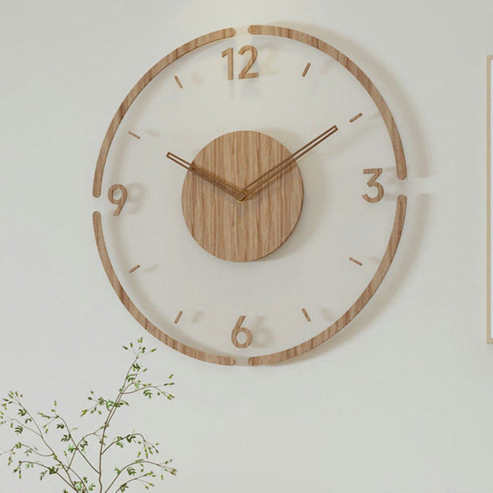 Stille Houten Wandklok met Minimalistisch Design