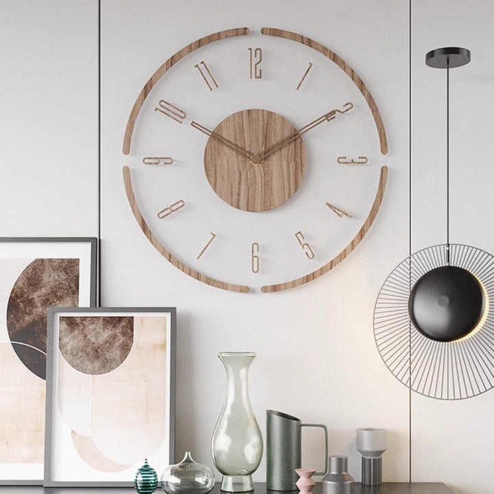 Stille Houten Wandklok met Minimalistisch Design