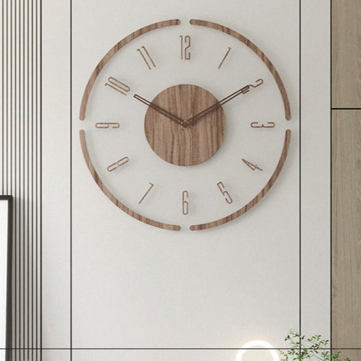 Stille Houten Wandklok met Minimalistisch Design