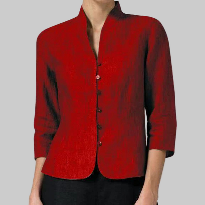 Blouse met opstaande kraag voor dames