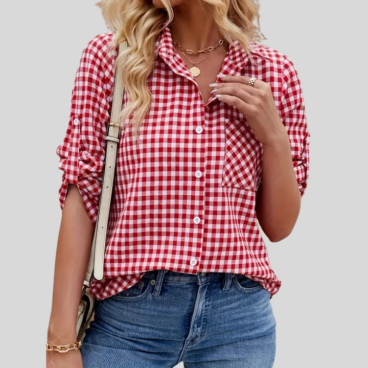 Damesoverhemd - Casual stijl met relaxte rand