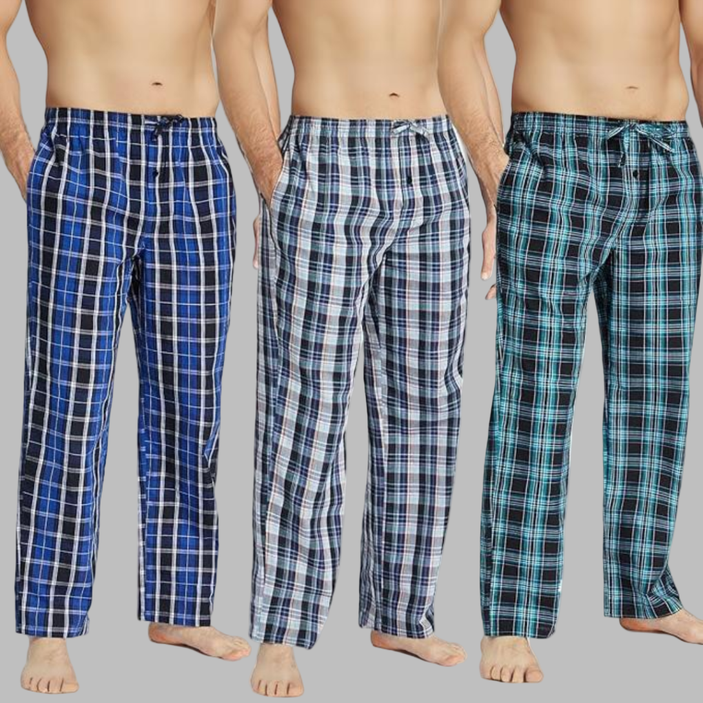 3-pack flanellen pyjamabroeken voor heren
