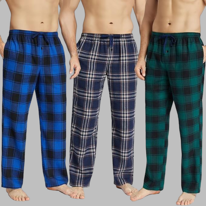3-pack flanellen pyjamabroeken voor heren