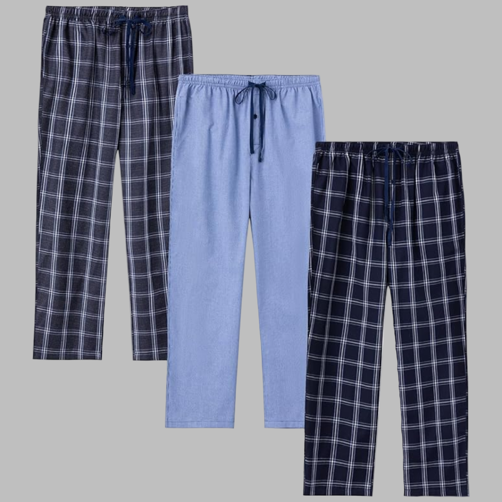 3-pack flanellen pyjamabroeken voor heren