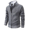 Heren Lente Vest met Rits en Geometrisch Patroon
