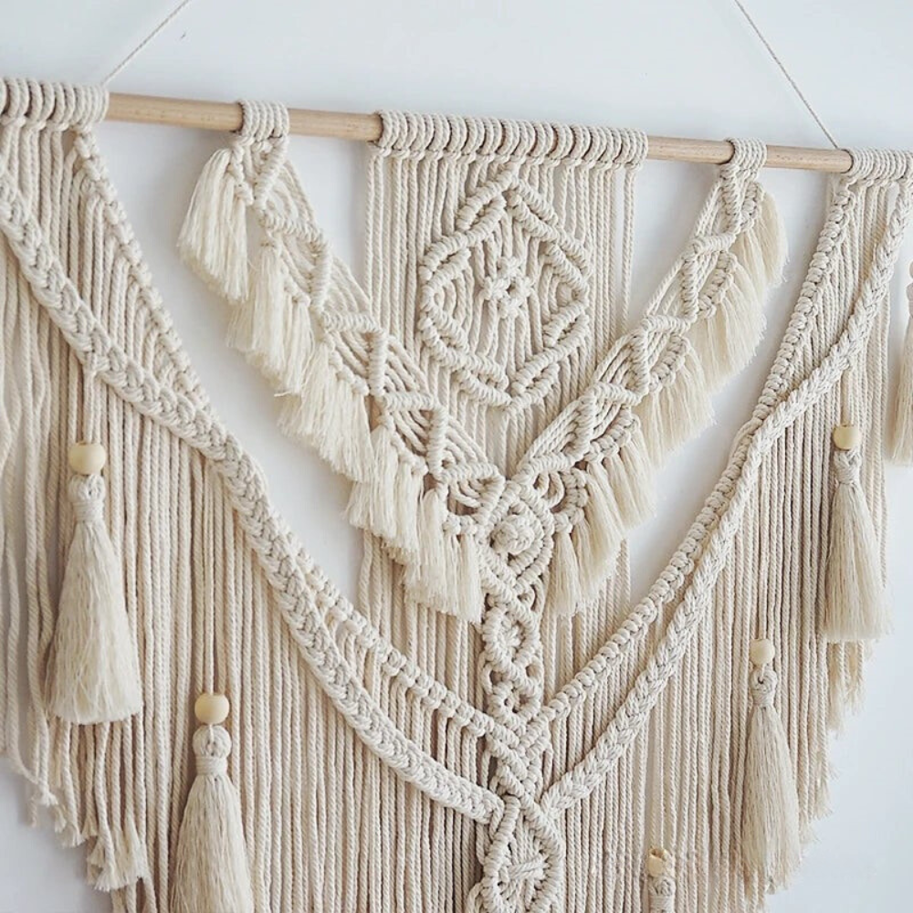Handgemaakte Macramé Wandhanger met Kwastjes