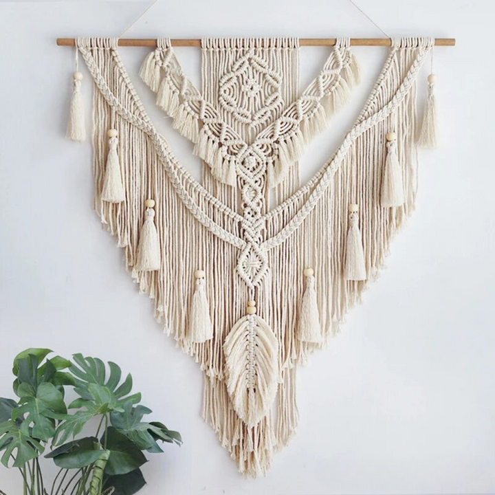 Handgemaakte Macramé Wandhanger met Kwastjes
