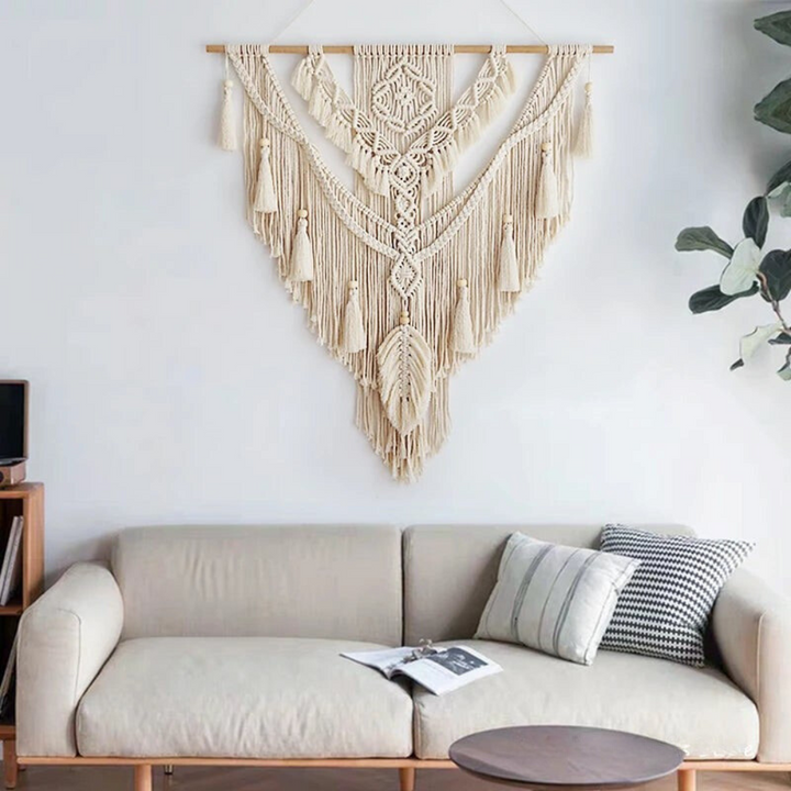 Handgemaakte Macramé Wandhanger met Kwastjes
