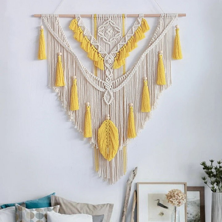 Handgemaakte Macramé Wandhanger met Kwastjes