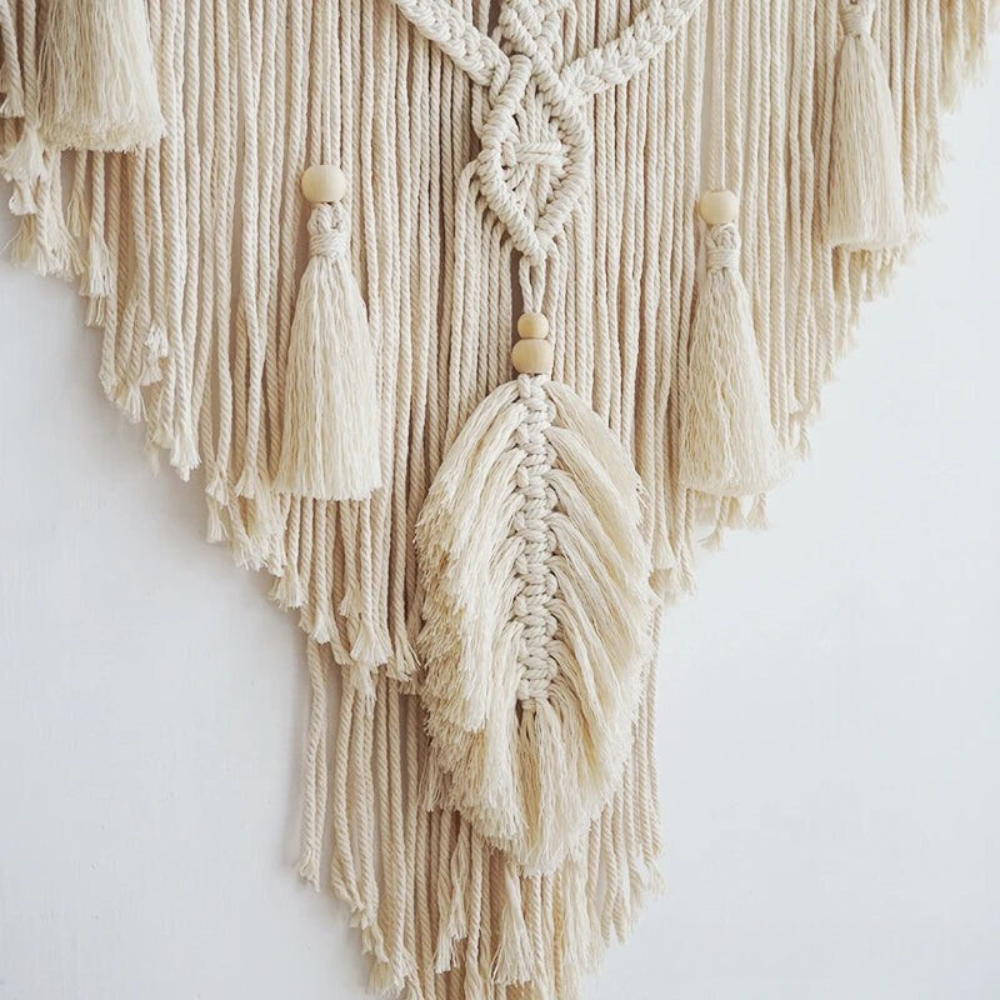 Handgemaakte Macramé Wandhanger met Kwastjes