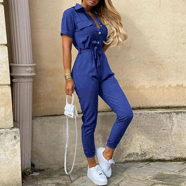 Getailleerde Jumpsuit met Verstelbare Tailleband