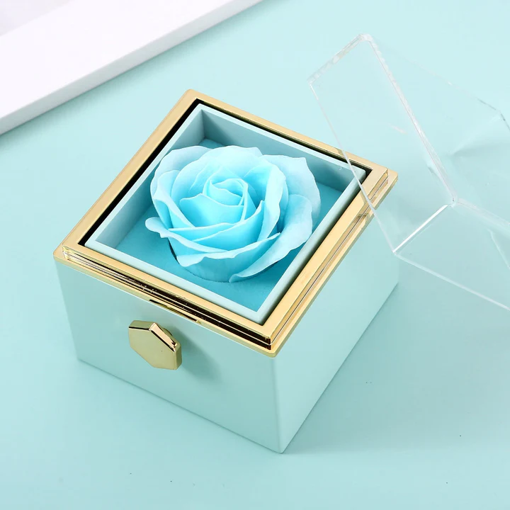 Cadeauset met Echte Roos & Dubbele Hart Halsketting