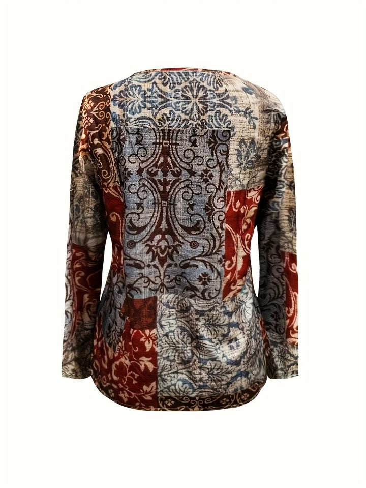 Amelia – Stijlvolle V-Hals Blouse met Bloemenprint