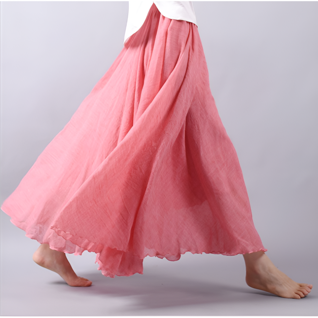 Elegante bohemian linnen maxi rok - Magna