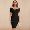 Off-Shoulder Bandage Jurk met Verfijnde V-Hals