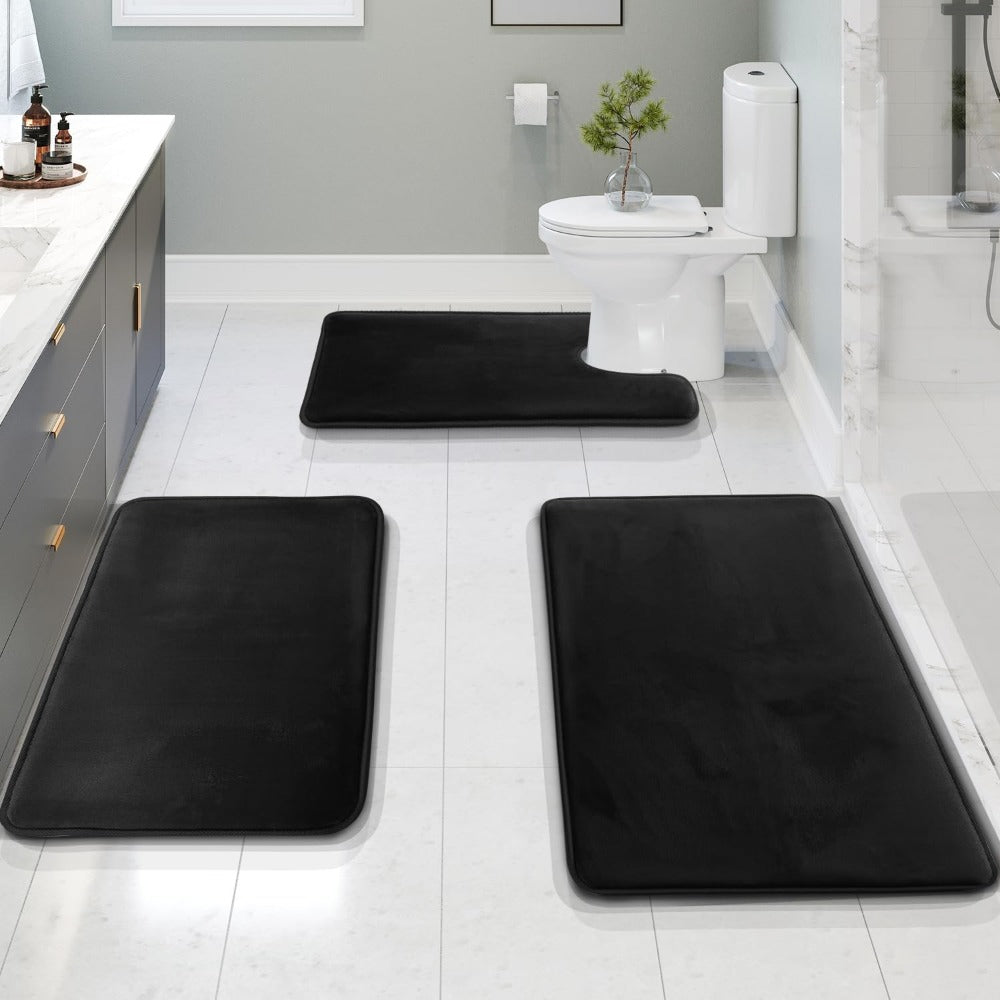 Hola –  3-delige fluwelen memory foam badmat set