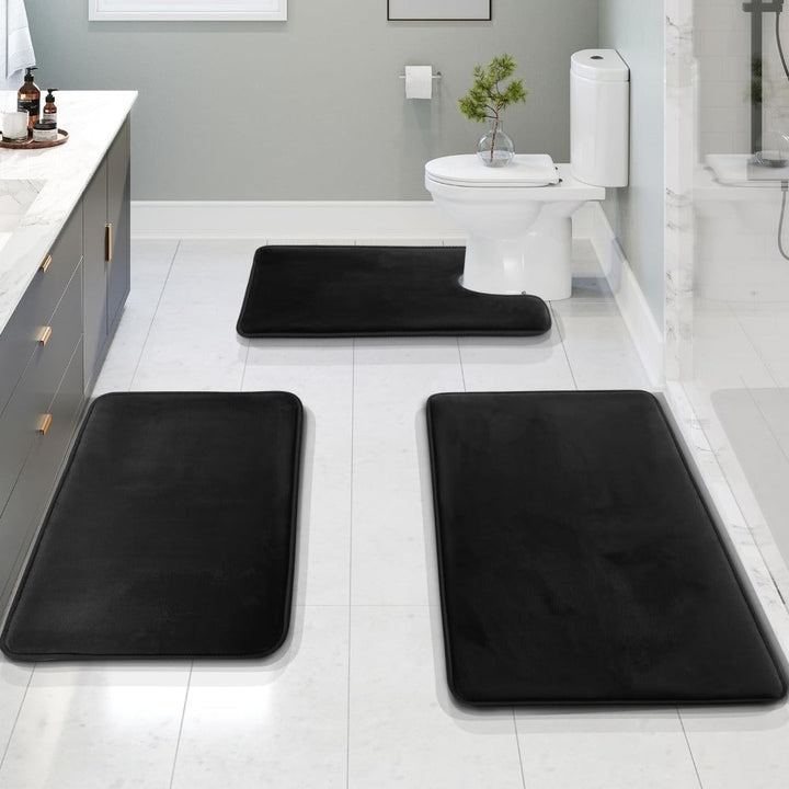 Hola –  3-delige fluwelen memory foam badmat set