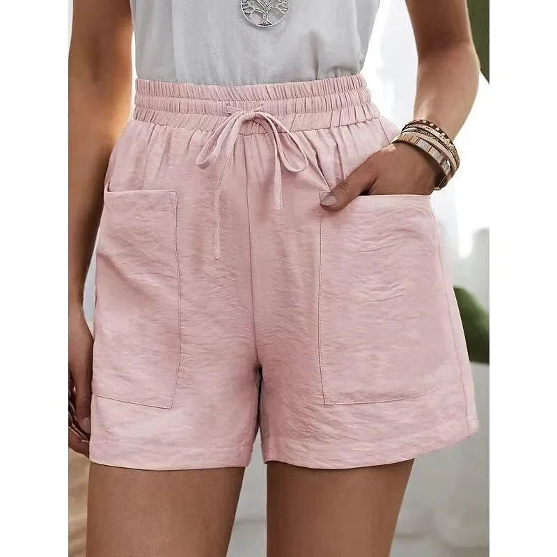 Korte dames broek Met Hoge Taille En Elastiek - Herta