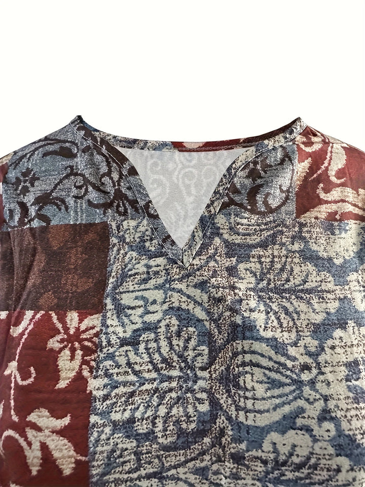 Amelia – Stijlvolle V-Hals Blouse met Bloemenprint