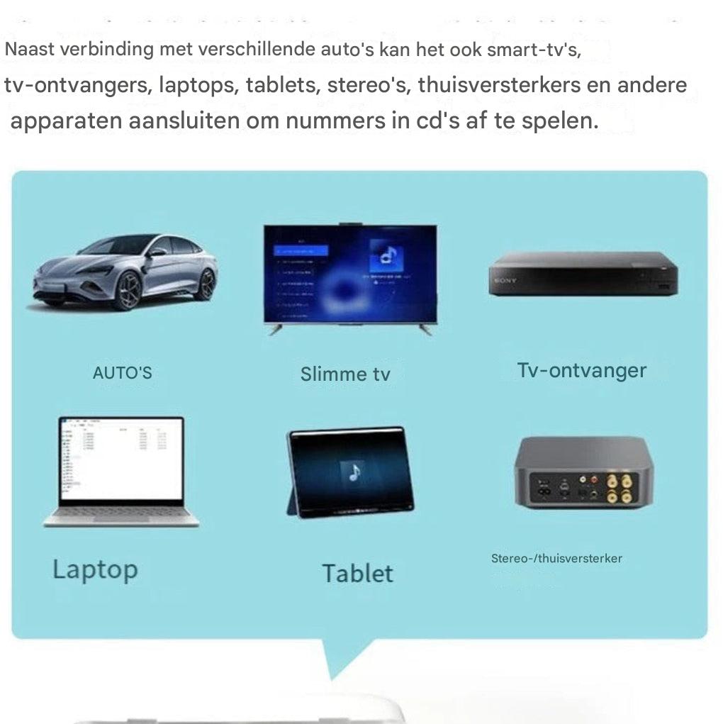 Draagbare auto-cd-speler – hoogwaardige audio voor onderweg