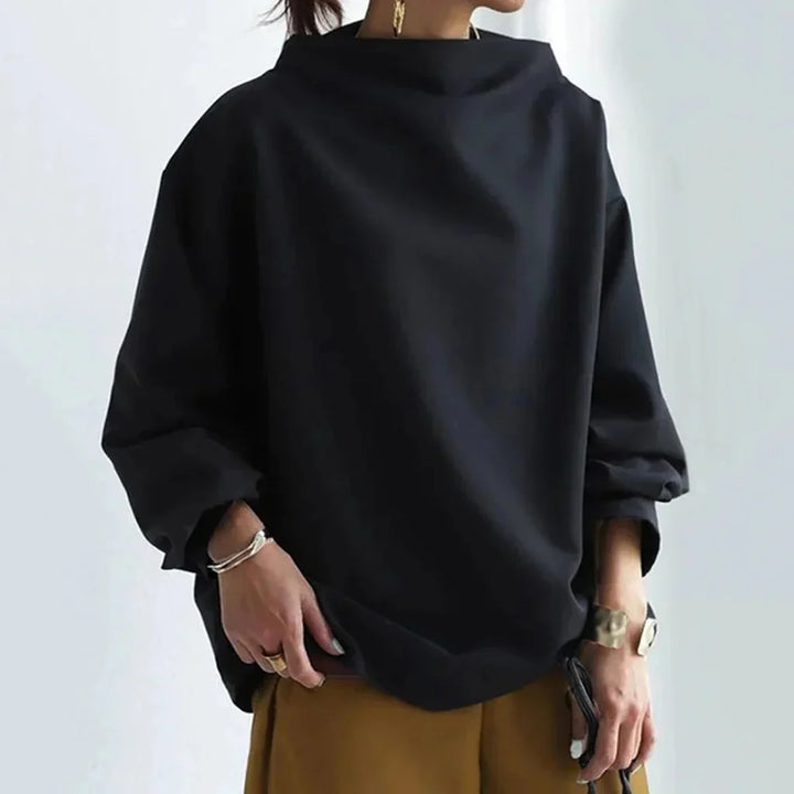 Minimalistische Losvallende Top in Zwart