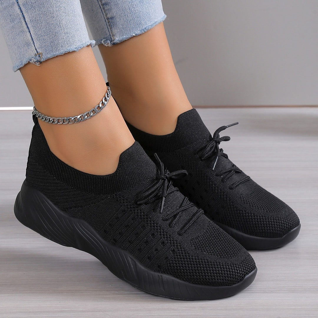 Yuna – Ademend Mesh Dames Sneakers met Veters en Platformzool