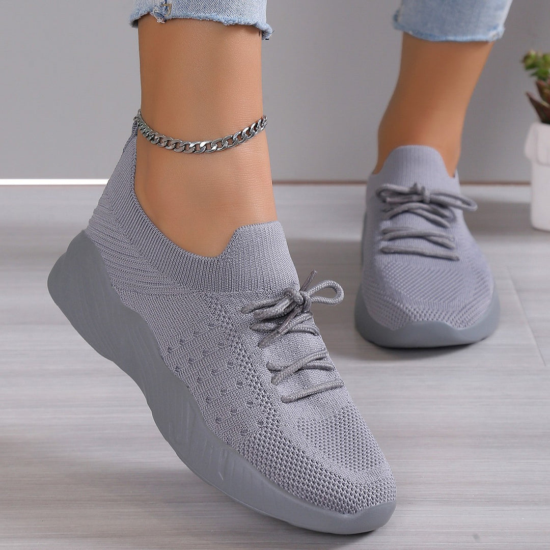 Yuna – Ademend Mesh Dames Sneakers met Veters en Platformzool