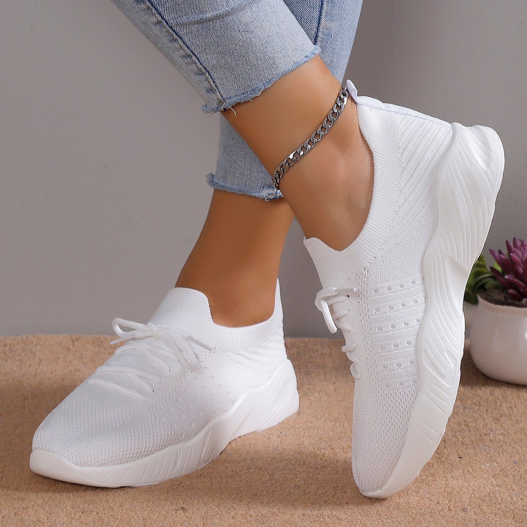 Yuna – Ademend Mesh Dames Sneakers met Veters en Platformzool