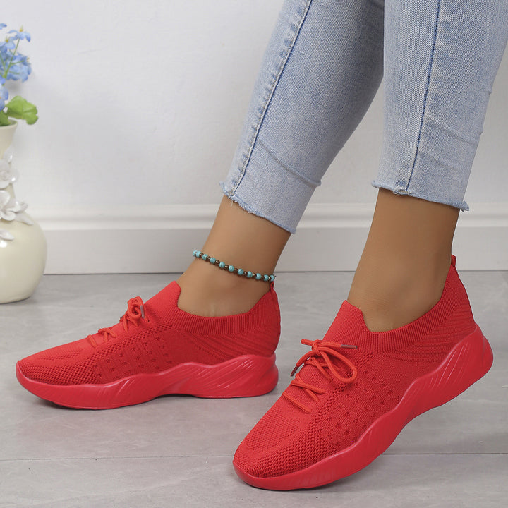 Yuna – Ademend Mesh Dames Sneakers met Veters en Platformzool