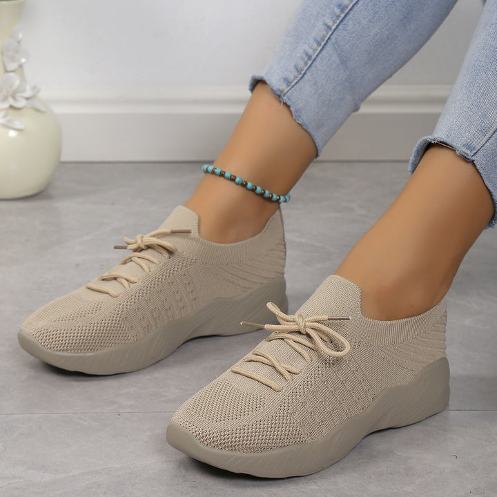 Yuna – Ademend Mesh Dames Sneakers met Veters en Platformzool
