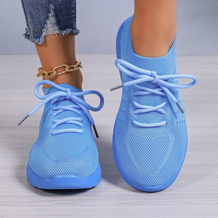 Yuna – Ademend Mesh Dames Sneakers met Veters en Platformzool