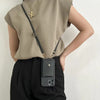 Lederen crossbody telefoonhoes met sleutelkoord en pasjeshouder
