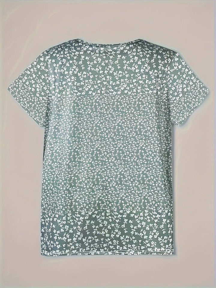 Alaia – Casual Zomertop met V-hals, Knoopsluiting en Korte Mouwen