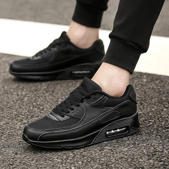 Witte Leren Sneakers met Hoge Zool voor Heren