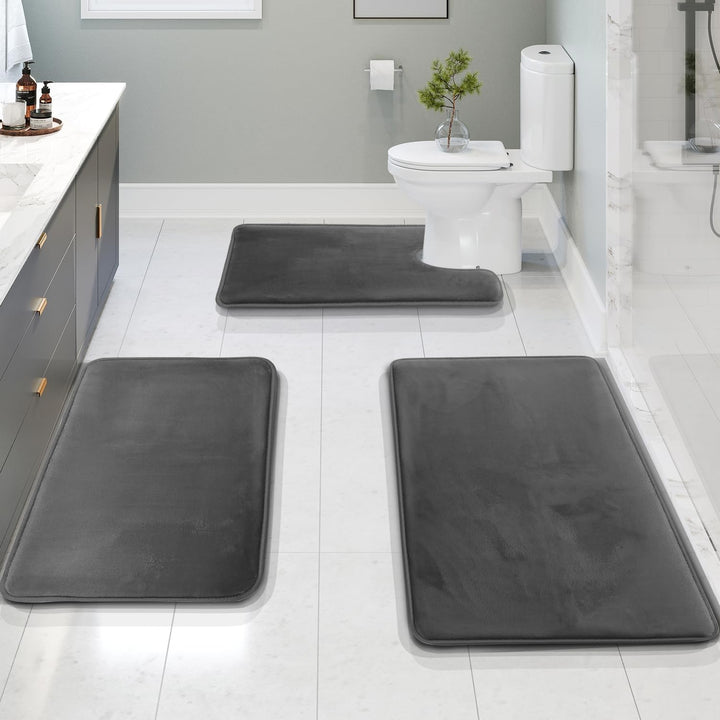 Hola –  3-delige fluwelen memory foam badmat set
