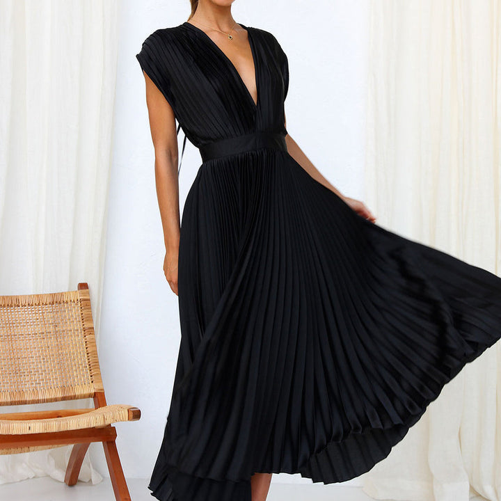 Elegante Mouwloze Zomerjurk met V-Hals