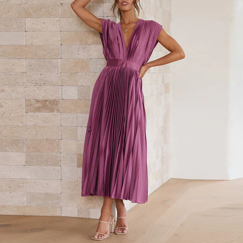 Elegante Mouwloze Zomerjurk met V-Hals