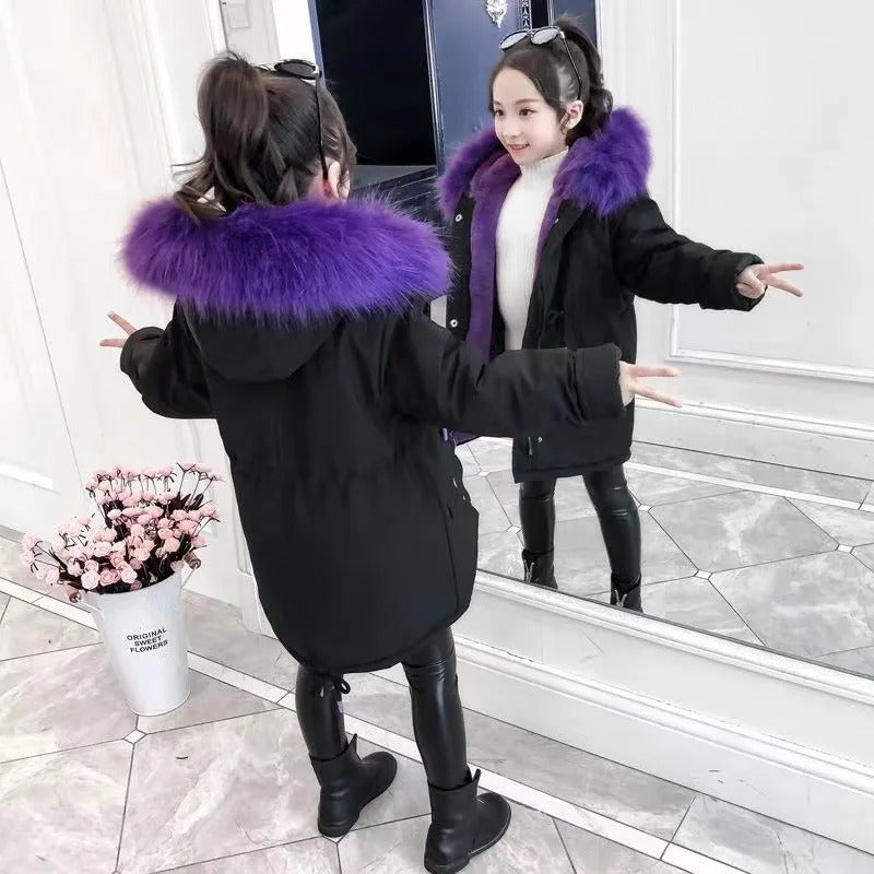 Kinder winterjas met capuchon en fleece voering - Mitchel