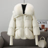 Knusse puffer winterjas met bontkraag - Milda