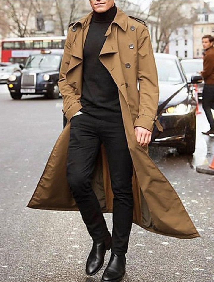 Winter Casual lange trenchcoat voor mannen - Anesto