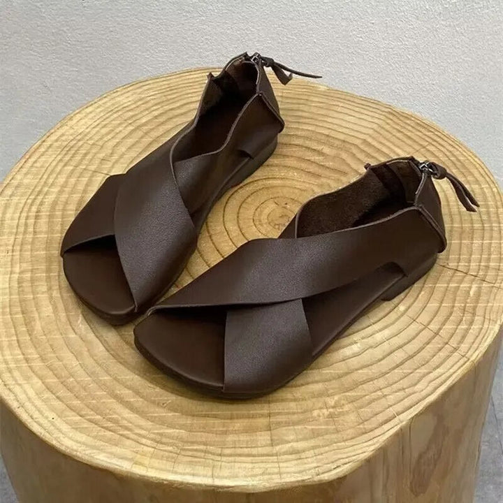 Lederen sandalen vrouw