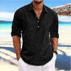 Casual Linnen Shirt met Lange Mouwen voor Heren