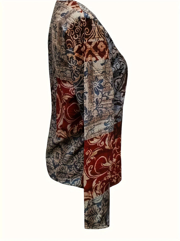 Amelia – Stijlvolle V-Hals Blouse met Bloemenprint