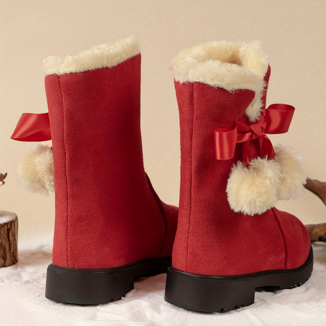 Meisjes snow boots, warme fleece cozy non-slip enkellaarsjes - Avrile