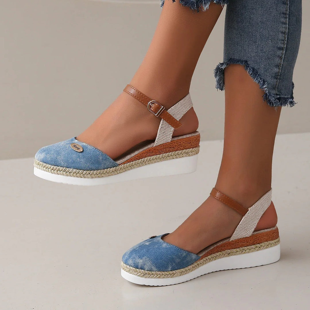 Lichtgewicht Platform Wedge Sandalen met Henneptouw