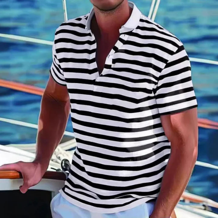 Retro gestreept poloshirt voor heren