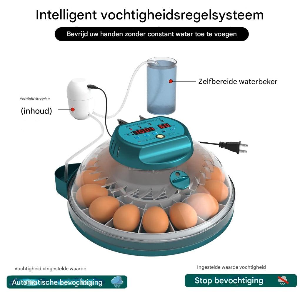 Broedmachine voor 15 eieren met automatische vochtigheidsregeling