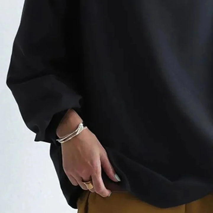 Minimalistische Losvallende Top in Zwart