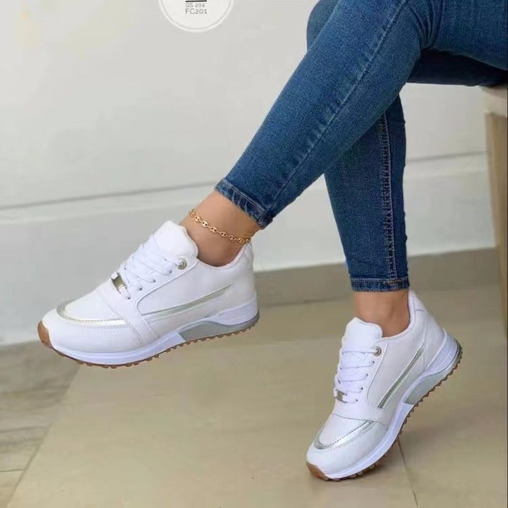 Dames Sneakers met Platte Zool en Ronde Neus