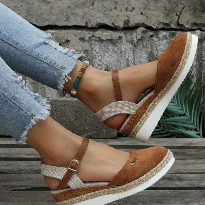 Lichtgewicht Platform Wedge Sandalen met Henneptouw